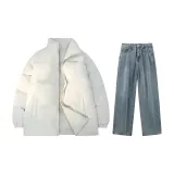 Set (Shirt Off-White + Pants Medium Blue)