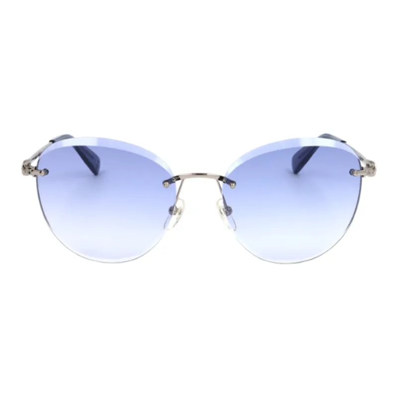 LONGCHAMP Round Sunglasses Women's Silver-1