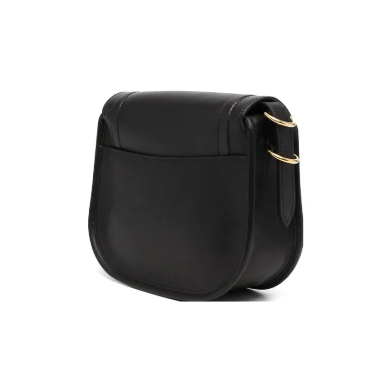 Mulberry Leather Handheld Shoulder Bag Crossbody Bag Small Size Women's Black-2