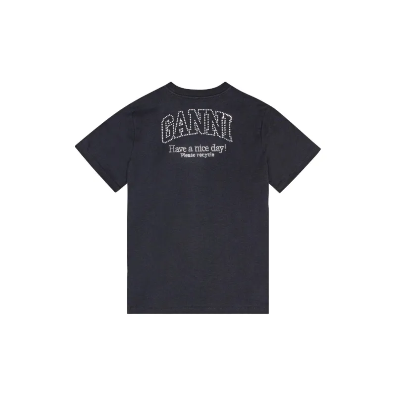 GANNI Relaxed Embellished T-Shirt-1