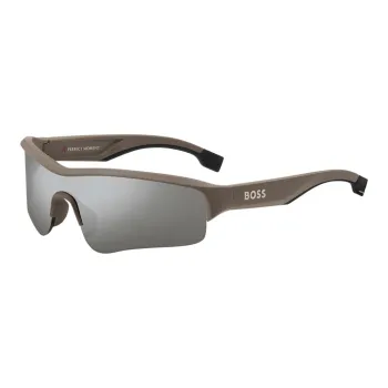HUGO BOSS Polycarbonate Irregular Shape Sunglasses Men's Gray
