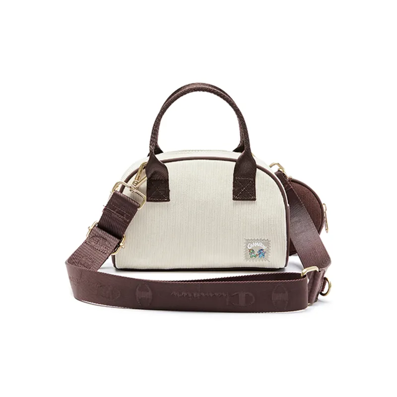 Champion Fabric Shoulder Bag Small Size Unisex Red/Dark Brown-3