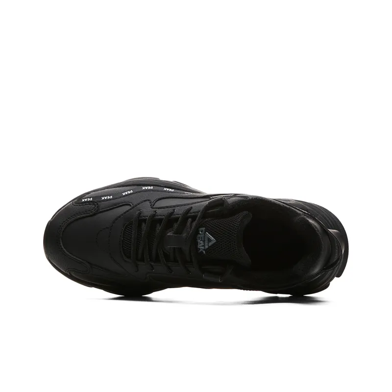 PEAK Thermal Slip Resistant Low Top Chunky Sneakers Women's All Black-3