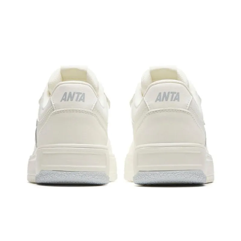 Anta Basic Life Collection Anti Slip Wear Resistant Low Top Skateboard Shoes Women's White Gray-2