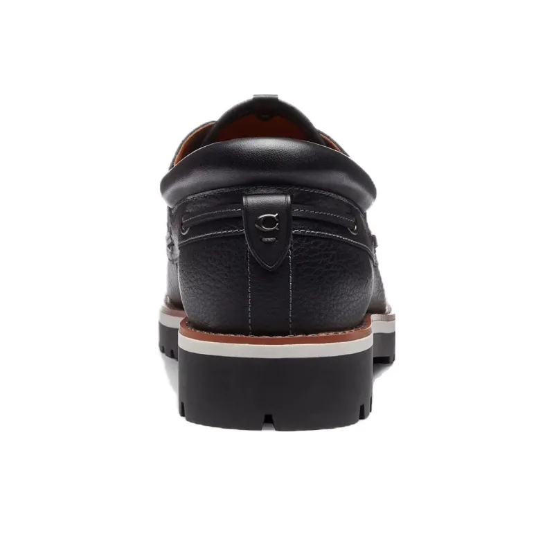 COACH Boat Shoes Men Black-4