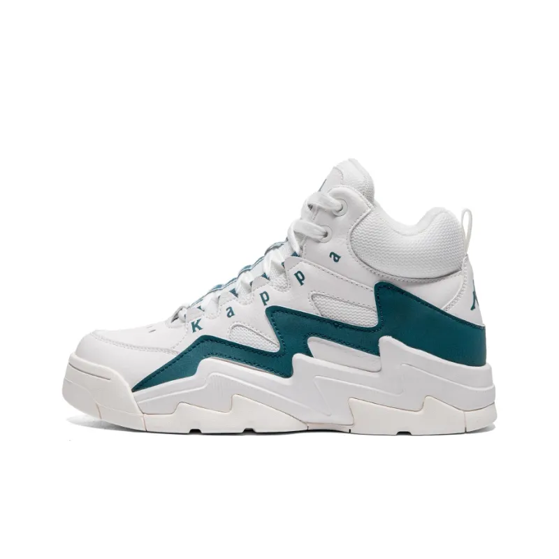 Kappa High Top Skateboard Shoes Women's White Blue-0