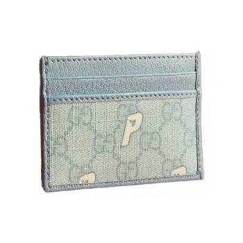GUCCI PALACE Collaboration Canvas Card Holder Women's Blue