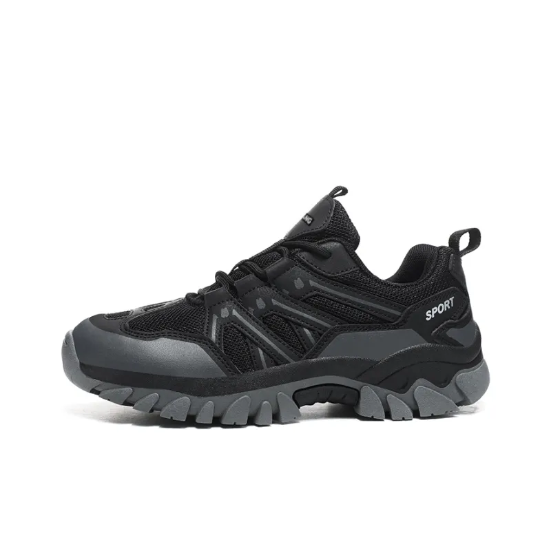 GESENLANG Wear Resistant Breathable Slip Resistant Low Top Outdoor Shoes Men's Black-0