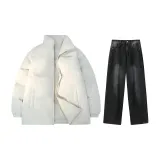 Set (top off-white + pants black gray)