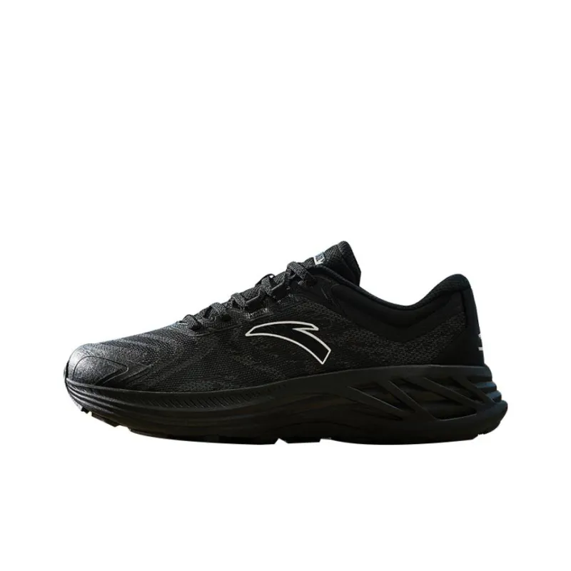 Anta Cushioning Wear-Resistant Low-Top Running Shoes Men's Black Gray-0