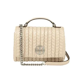 TORY BURCH Patent Leather Portable Crossbody Bag, Shoulder Bag Mini Women's Milk White