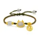 Cute Dragon Fu Character Pendant Bracelet (Cyan Gold)