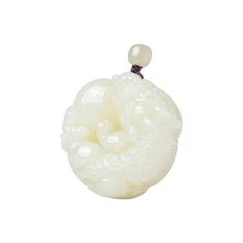 Survival Hetian Jade Pendants Unisex Pale Greenish White Jade