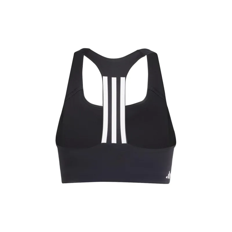Adidas Powerimpact Training Medium Support Three Stripe Bra Sports Underwear Women's Black-1