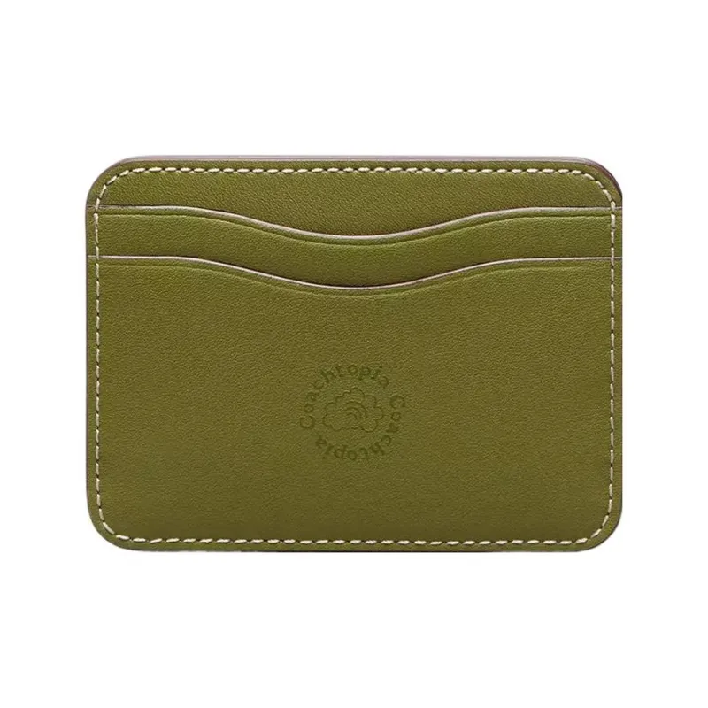Coachtopia Leather Wallets Card Holders Women's Olive Green-1