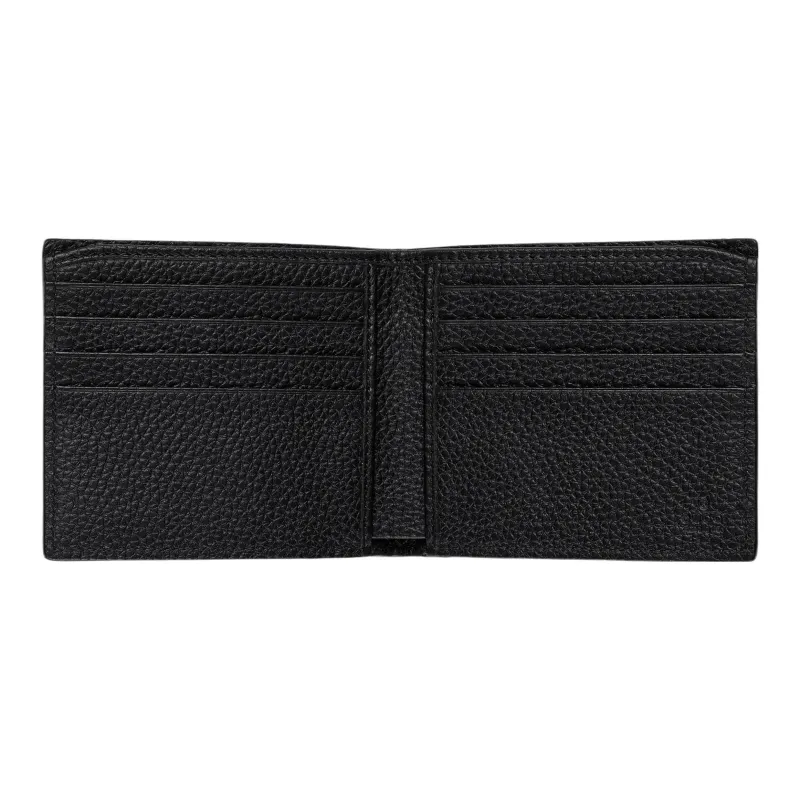 GUCCI Leather Wallet Men's Black-4