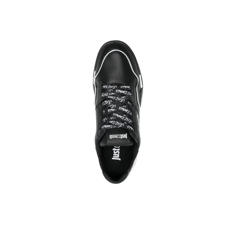 Just Cavalli Logo-print Metallic Leather Sneakers-4