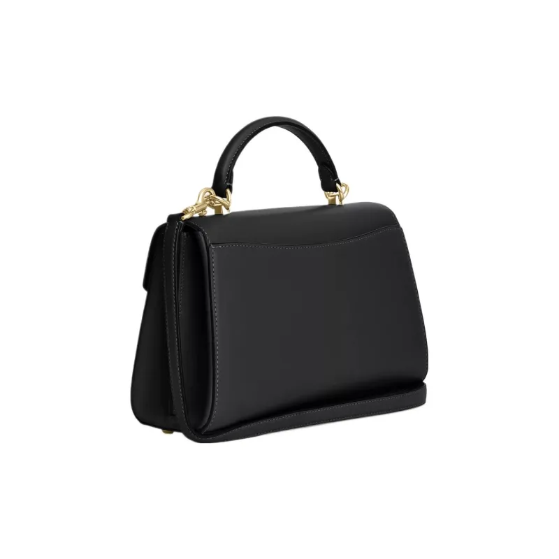 COACH Eliza Premium Calfskin Shoulder Bag Crossbody Bag Handbag Large Size Women's Black-1
