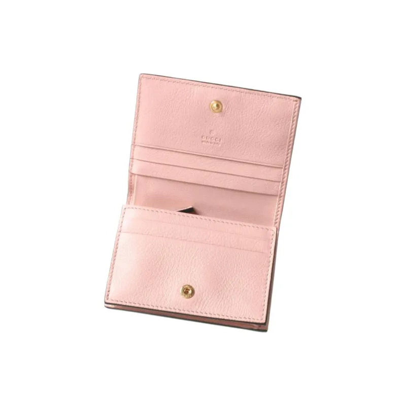 GUCCI Coated Canvas With Calfskin Wallet Mini Women's Pink/Multicolor/Beige/Wooden Brown-2