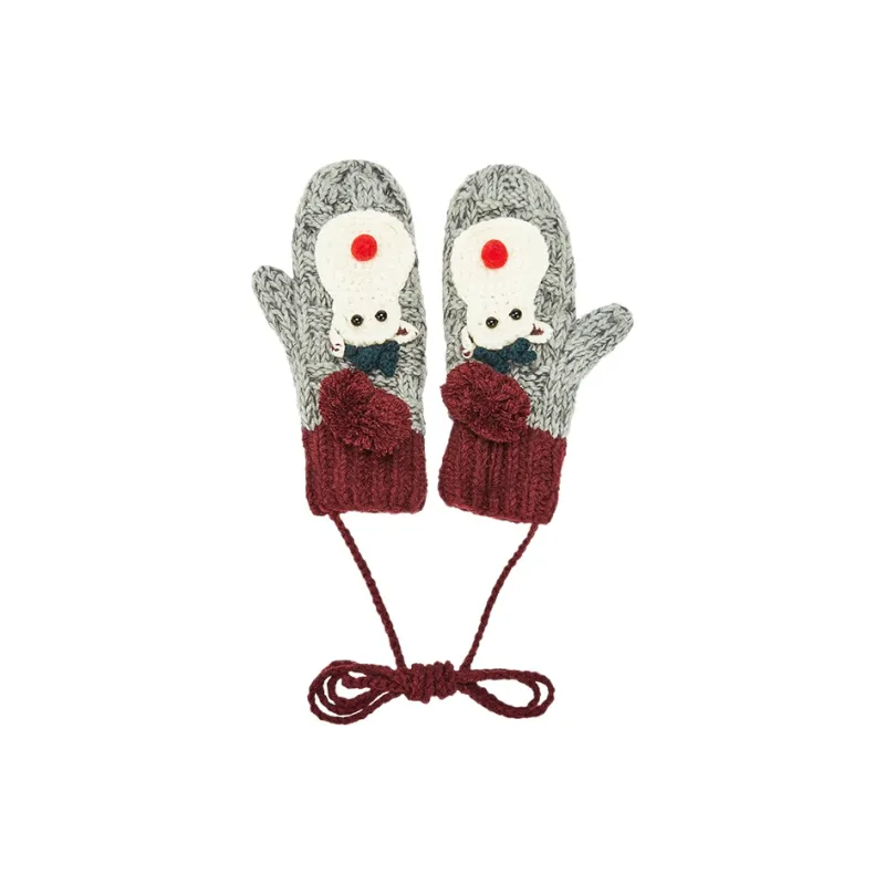 MUYKUY Cotton Knit Gloves Women's-12