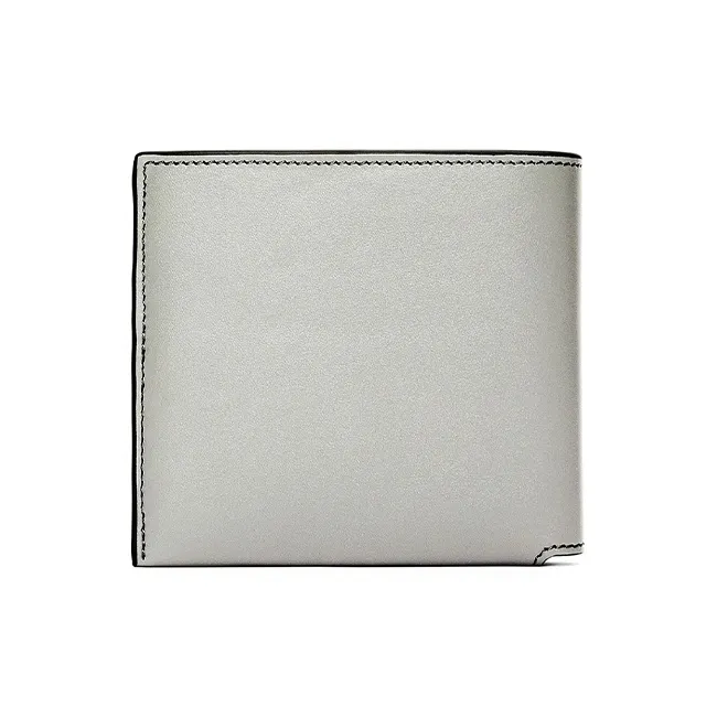 LOEWE Shiny Nappa Cow Leather Wallet Men's Pearl Gray & Dark Gray-1