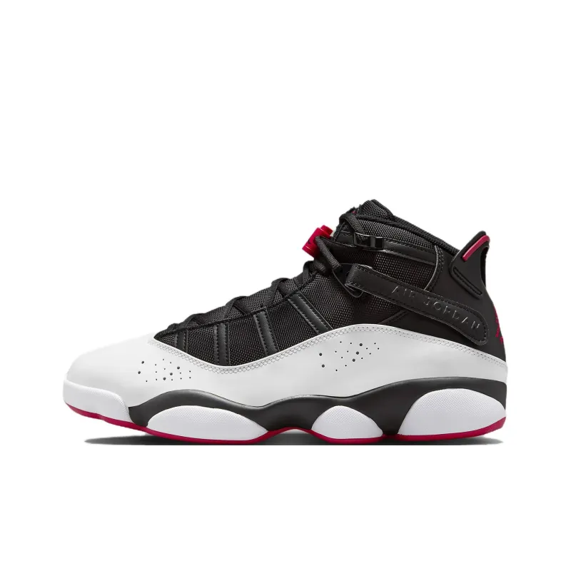 Jordan 6 Rings Black White Varsity Red-0