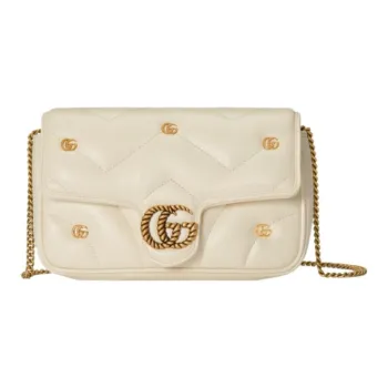 GUCCI GG Marmont Leather Shoulder Bag, Crossbody Bag Mini Women's Ivory White