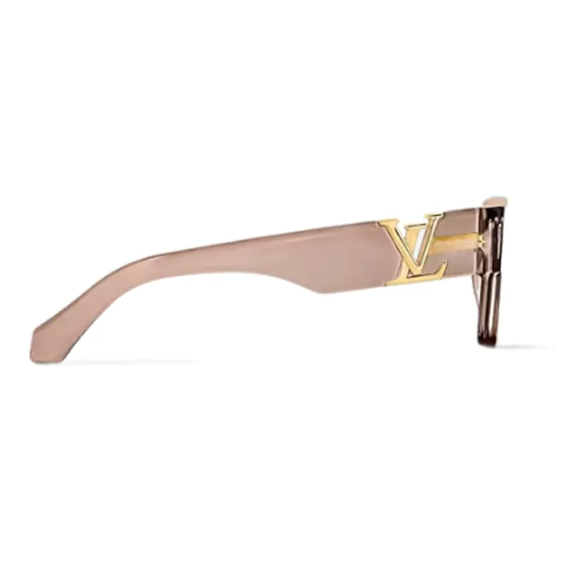 LOUIS VUITTON Injection Molding Acetate Irregular Shape Sunglasses Unisex Pink-1