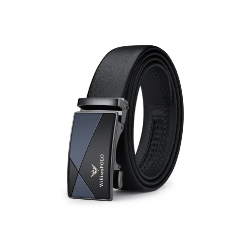 WilliamPOLO Top Grain Cow Leather Belt Men's knitted-motif With Belt Men's Gunmetal 3.5cm