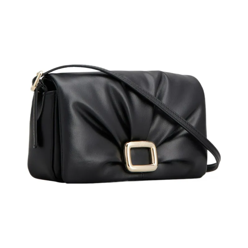 Roger Vivier Leather One Shoulder Crossbody Cell Phone Pouch Regular Women's Black-1