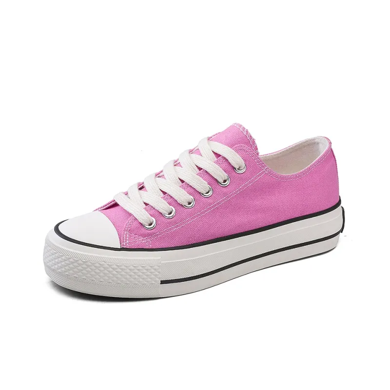 Tonlion Lightweight Wear Resistant And Slip Resistant Low Top Canvas Shoes Women's Pink-1