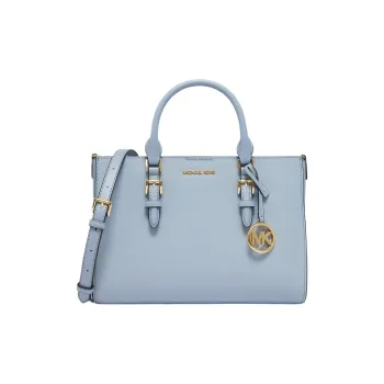MICHAEL KORS Charlotte Artificial Leather Shoulder Bag, Crossbody Bag, Handbag Medium Size Women's Light Blue