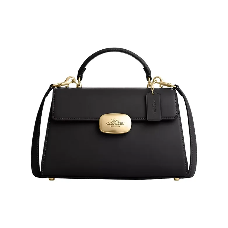 COACH Eliza Premium Calfskin Shoulder Bag Crossbody Bag Handbag Large Size Women's Black-0