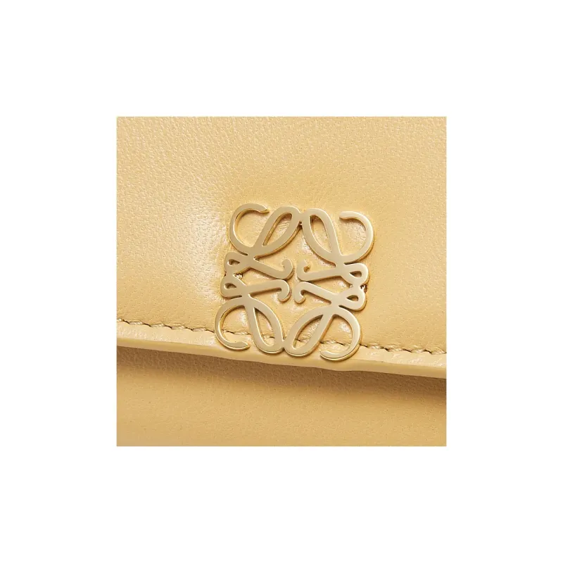 LOEWE Shiny Nappa Cow Leather Wallet Trumpets Women's Deep Butter-4
