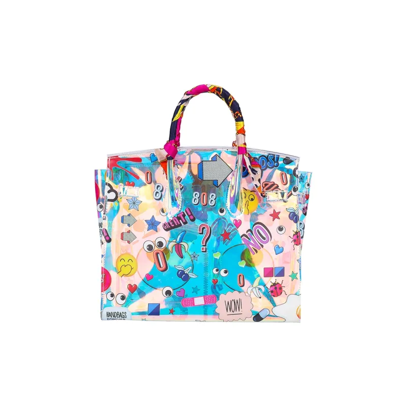 MQ PVC Tote Bag Crossbody Bag Shoulder Bag Combo Bag Handbag Large Size Women's Iridescent-3