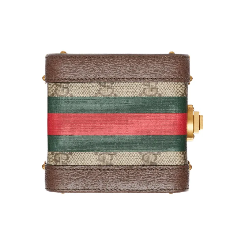 GUCCI Canvas With Leather Makeup Bag Trumpets Unisex Beige & Ebony-5