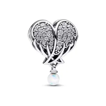 Pandora 925 Sterling Silver Synthetic Cubic Zirconia Synthetic Opal Pendants Women's Silver