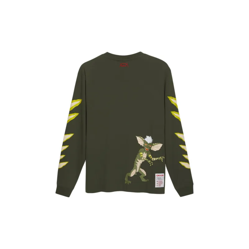 PUMA T-shirt À Manches Longues HOOPS X GREMLINS T-Shirt Men's Peach Gold Green-1
