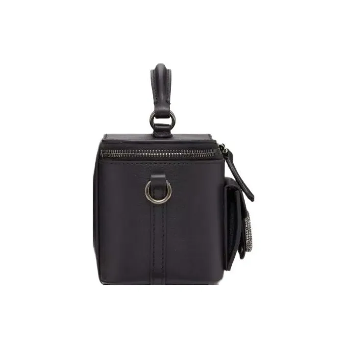 Valentino Locò Calfskin Shoulder Bag, Crossbody Bag, Handbag Mini Women's Black-3