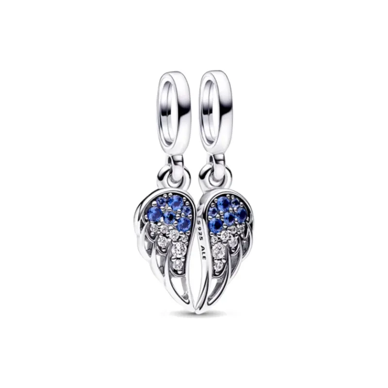 Pandora 925 Sterling Silver Glass Synthetic Cubic Zirconia Pendants Women's Silver-0