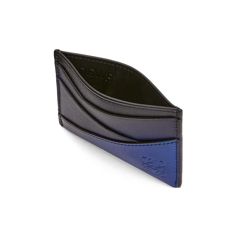 LOEWE Puzzle Silk Cow Leather Card Holder Men's Marine Blue-1