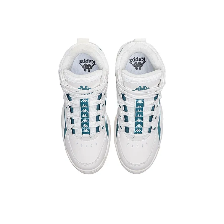 Kappa High Top Skateboard Shoes Women's White Blue-3