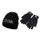 Black Beanie+Black Knitted Fabric Glove