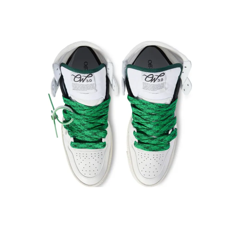 OFF WHITE 3.0 Off Court Leather Sneakers 'White Green'-3