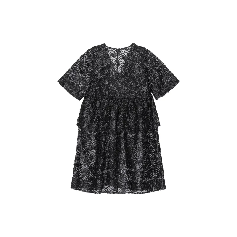 GANNI V Neck Ruffled Dress-1