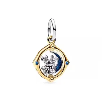Pandora Gold Plated Copper Silver Alloy 925 Sterling Silver Glass Enamel Pendants Women's Gold