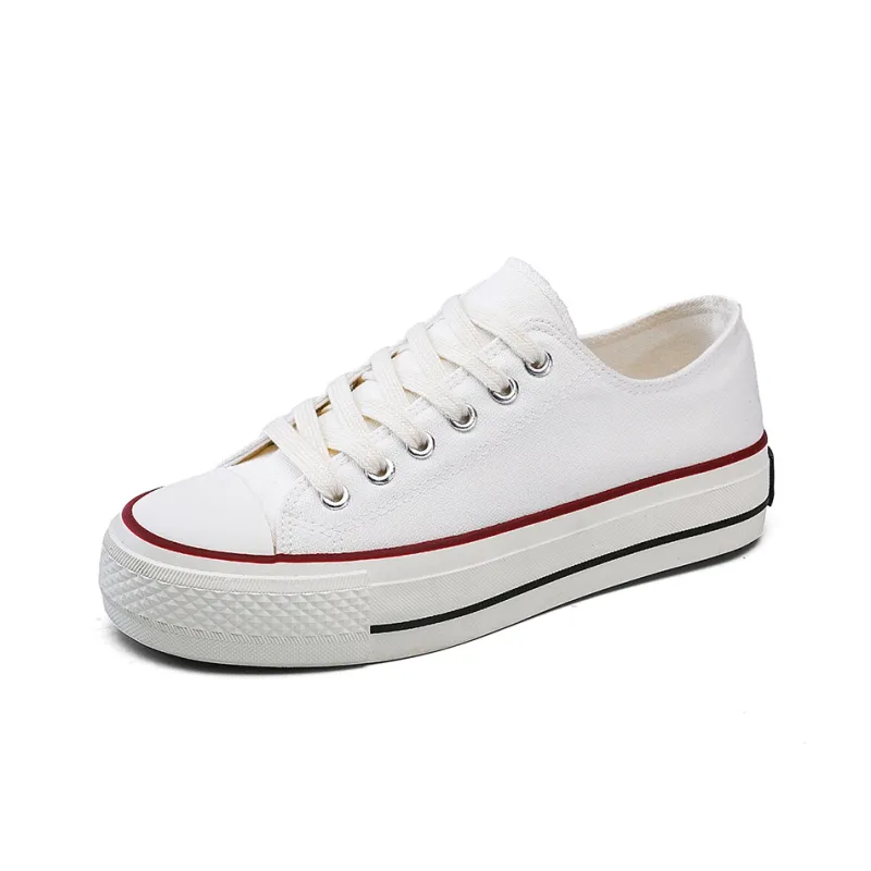 Tonlion Slip Resistant, Abrasion Resistant, Lightweight Low Top Canvas Shoes Women's White-1
