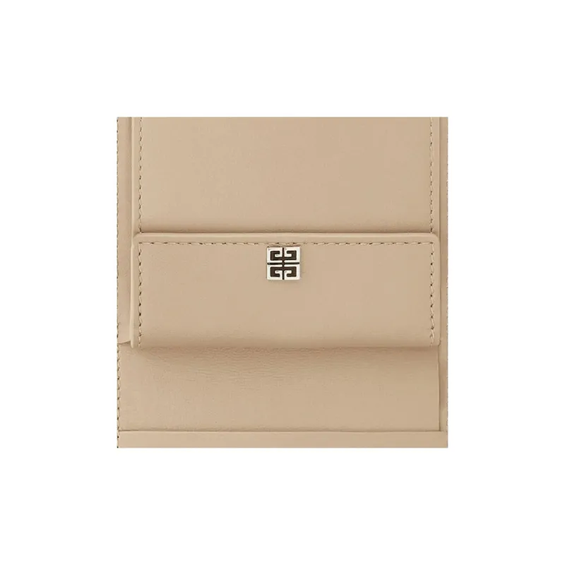 Givenchy Calfskin Card Holder Wallet Small Size Women's Dusty Gold-4