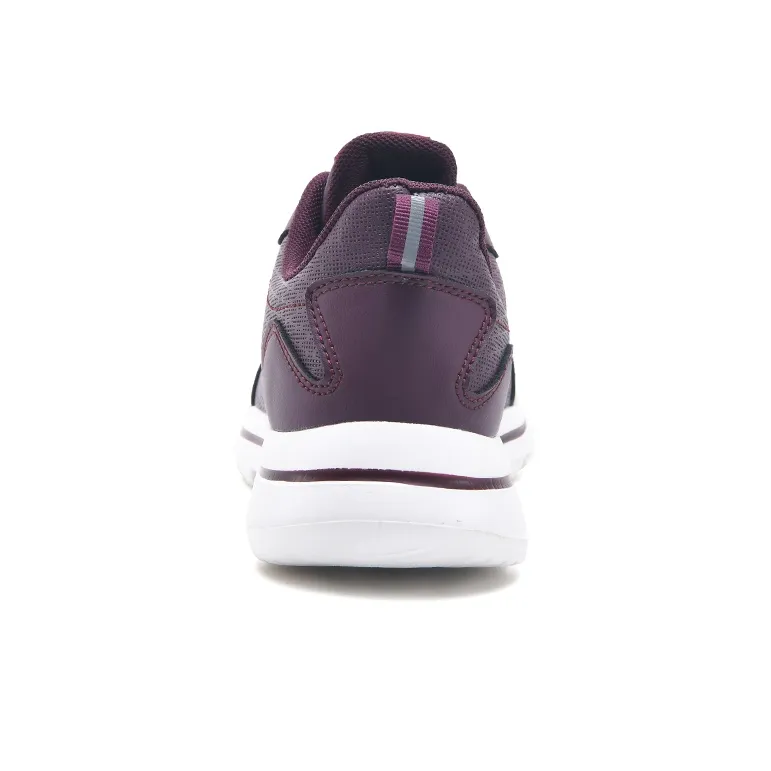 Binary Cushioning Height Increasing Lightweight Slip Resistant Low Top Casual Shoes Women's Burgundy-3