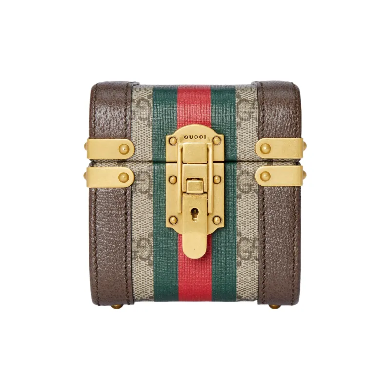 GUCCI Canvas With Leather Makeup Bag Trumpets Unisex Beige & Ebony-0